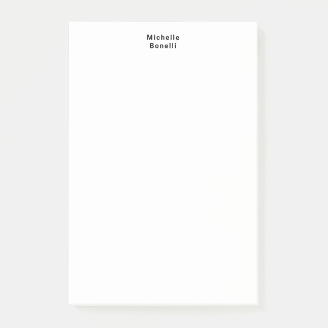 Professional Plain Modern Minimalist White Post-it Notes (Front)