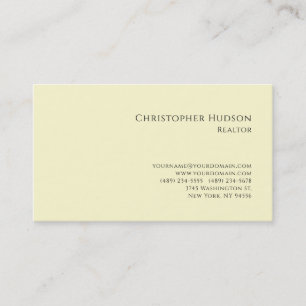 Professional Plain Realtor Real Estate Pastel Business Card