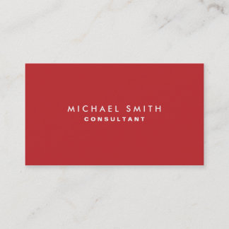 Professional Plain Red Elegant Real Estate Business Card