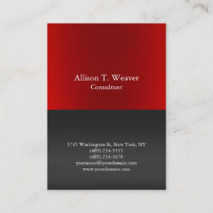 Professional Plain Red Gray Background Unique Business Card