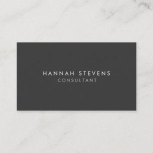 Professional Plain Simple Modern Minimalist Grey Business Card