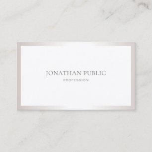 Professional Plain Sleek Creative Design Silver Business Card