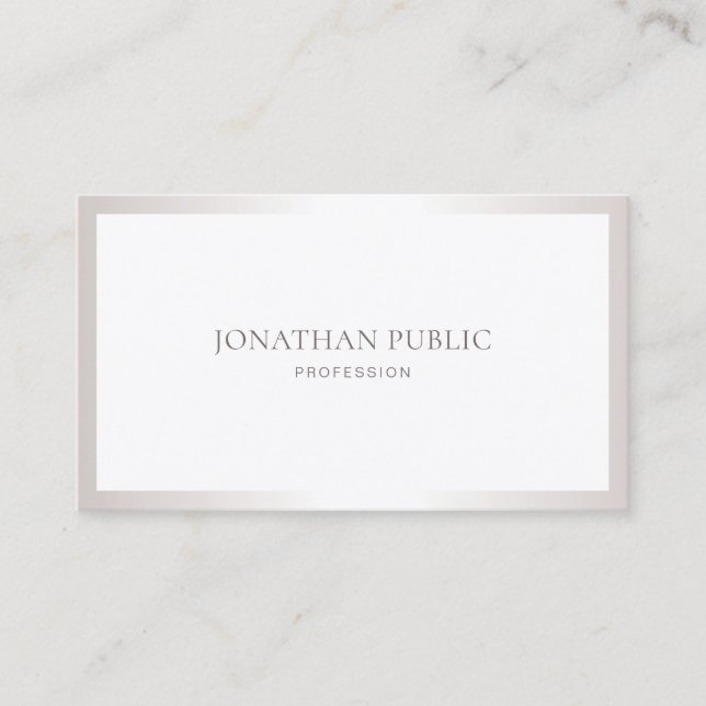 Professional Plain Sleek Creative Design Silver Business Card (Front)