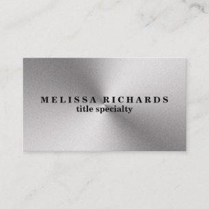 Professional Plain Sliver Metallic Look Business Card