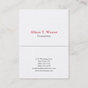 Professional Plain Vertical Simple White Unique Business Card