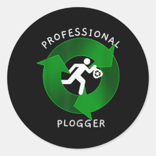 Professional Plogger - Jogger Plogging Environment Classic Round Sticker