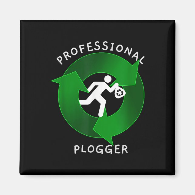 Professional Plogger - Jogger Plogging Environment Magnet (Front)