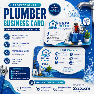 Professional Plumber Business Card PLUMBING