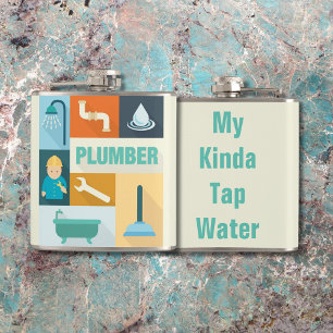 Professional Plumber Iconic Designed Hip Flask