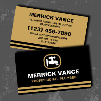 Professional Plumber Modern Plumbing Services Business Card