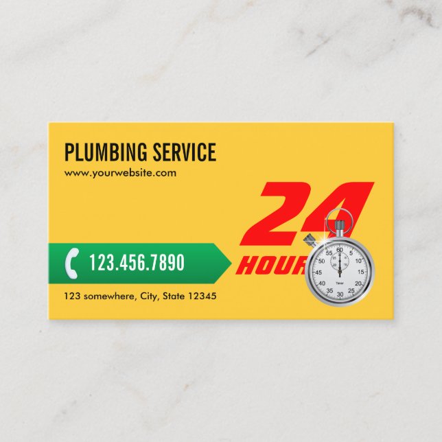 Professional Plumbing Service Business Card (Front)
