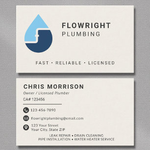Professional Plumbing Service Business Card