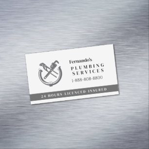 Professional Plumbing Service Business Logo Magnetic Business Card