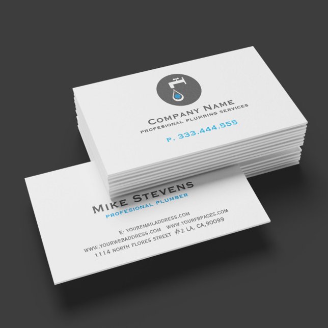 Professional Plumbing Services Business Card (Creator Uploaded)