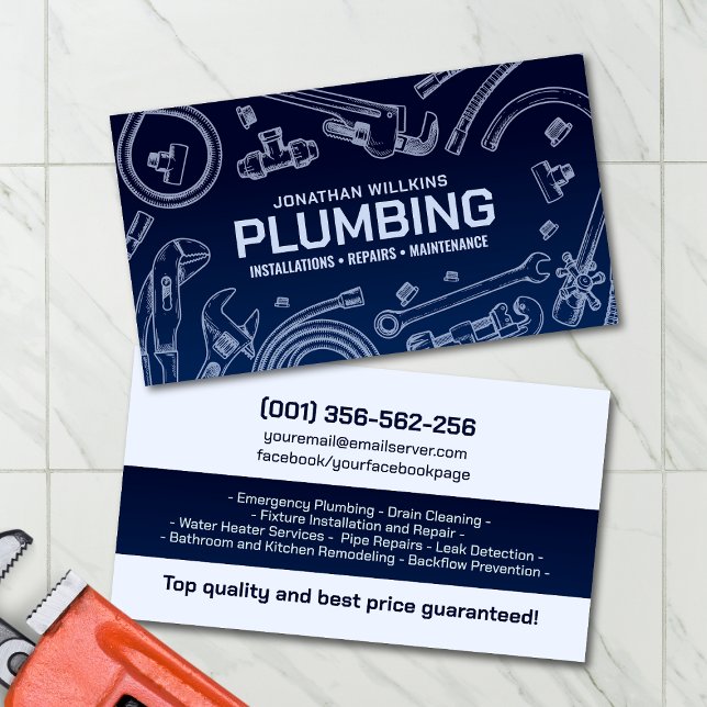 Professional Plumbing Services  Business Card (Creator Uploaded)