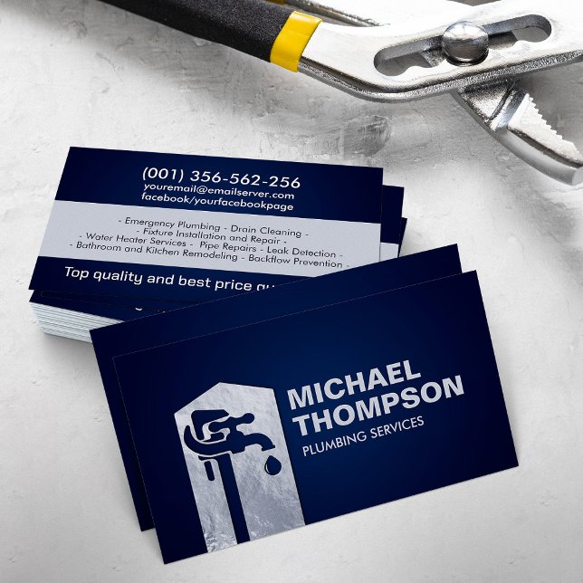 Professional Plumbing Services Business Card (Creator Uploaded)