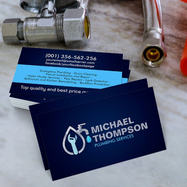 Professional Plumbing Services Business Card (Creator Uploaded)