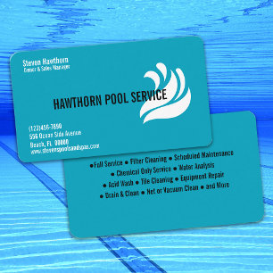 Professional Pool Cleaning and Service Business Card