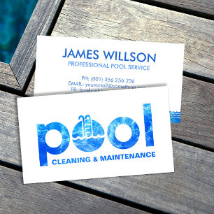 Professional Pool Cleaning Services Business Card
