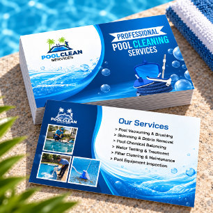 Professional Pool Cleaning Services Business Card