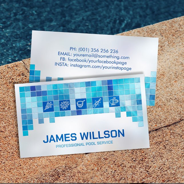 Professional Pool Cleaning Services Business Card (Creator Uploaded)