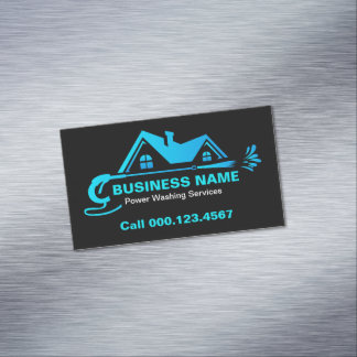Professional Power Washing House Cleaning Magnetic Business Card