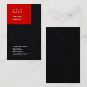 Professional premium black red minimalist modern business card