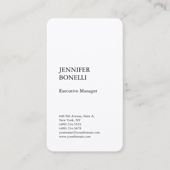 Professional Premium Silk Plain Modern Business Card (Front)