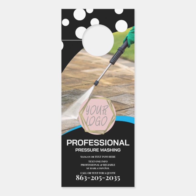 Professional Pressure Wash Minimalist Logo Door Hanger (Front)