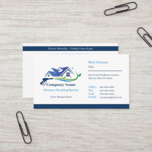 Professional Pressure Washing Company Custom Business Card