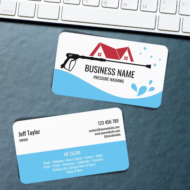 Professional Pressure Washing Power  Masculine  Bu Business Card (Creator Uploaded)
