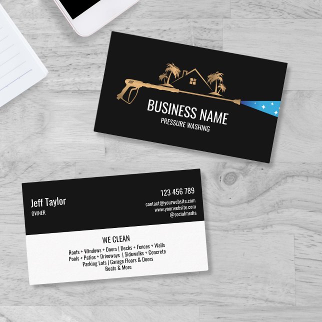 Professional Pressure Washing Power  Masculine  Bu Business Card (Creator Uploaded)
