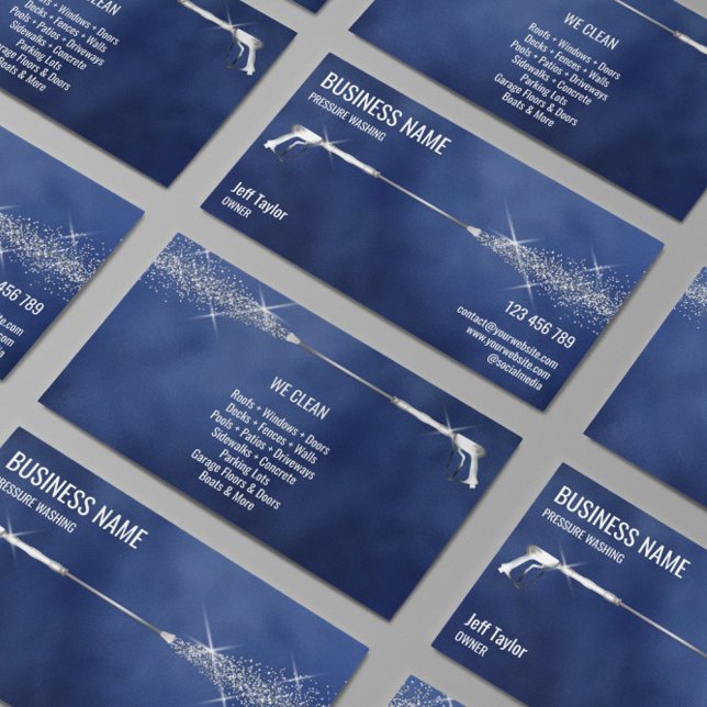 Professional Pressure Washing Power Washing Busine Business Card (Creator Uploaded)