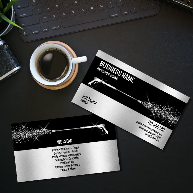 Professional Pressure Washing Power Washing Busine Business Card (Creator Uploaded)