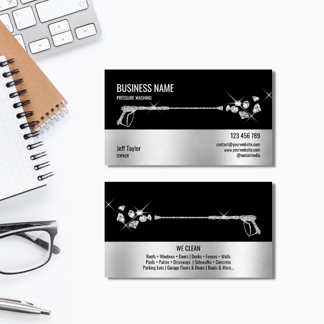 Professional Pressure Washing Power Washing Business Card (Creator Uploaded)