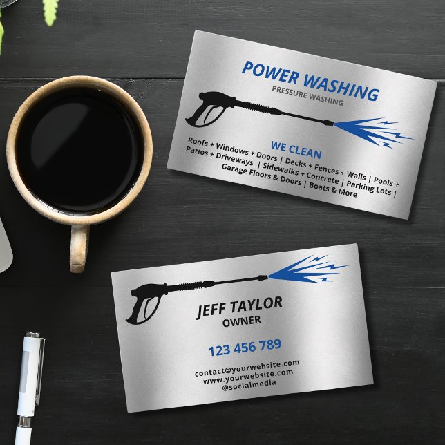 Professional Pressure Washing Power Washing Business Card (Creator Uploaded)
