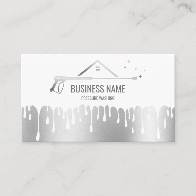 Professional Pressure Washing Power Washing Roof B Business Card (Front)