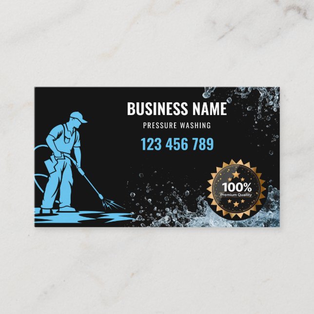 Professional Pressure Washing Power Washing Roof Business Card (Front)