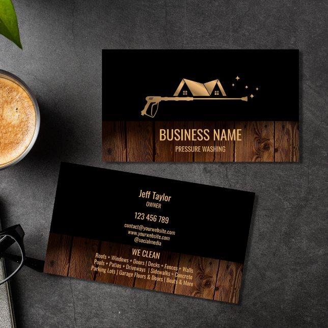Professional Pressure Washing Power Washing Roof  Business Card (Creator Uploaded)