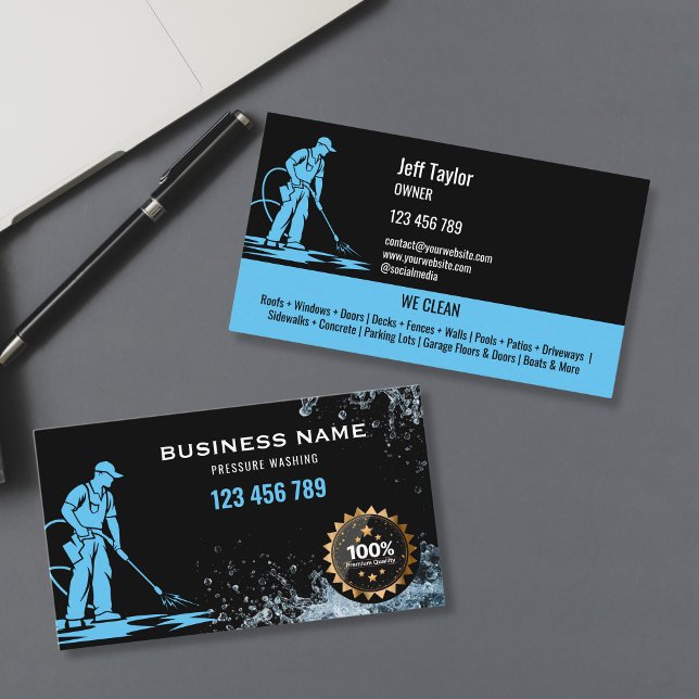Professional Pressure Washing Power Washing Roof Business Card (Creator Uploaded)