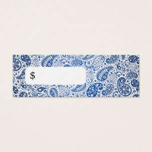 Professional Price Tag Fashion Paisley Blue