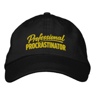Professional Procrastinator Funny Humour Embroidered Hat