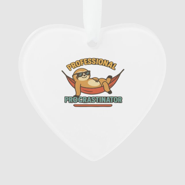 Professional Procrastinator Sloth Retro T-Shirt Cl Ornament (Front)