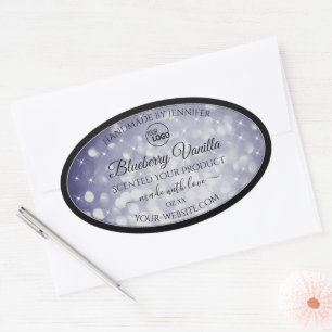 Professional Product Label Ocean Blue Glitter Logo