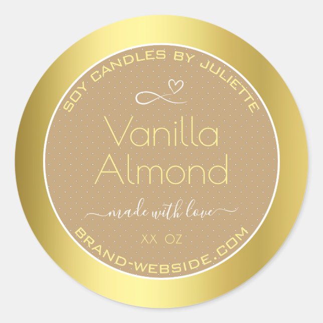 Professional Product Packaging Labels Gold Beige (Front)