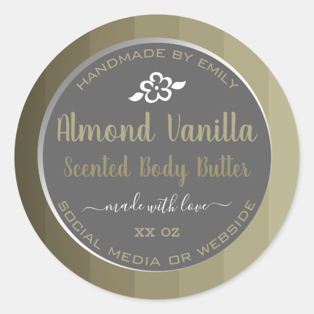 Professional Product Packaging Labels Grey Beige (Front)