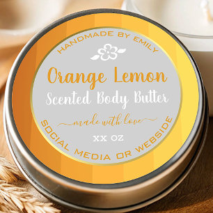 Professional Product Packaging Labels Orange Grey