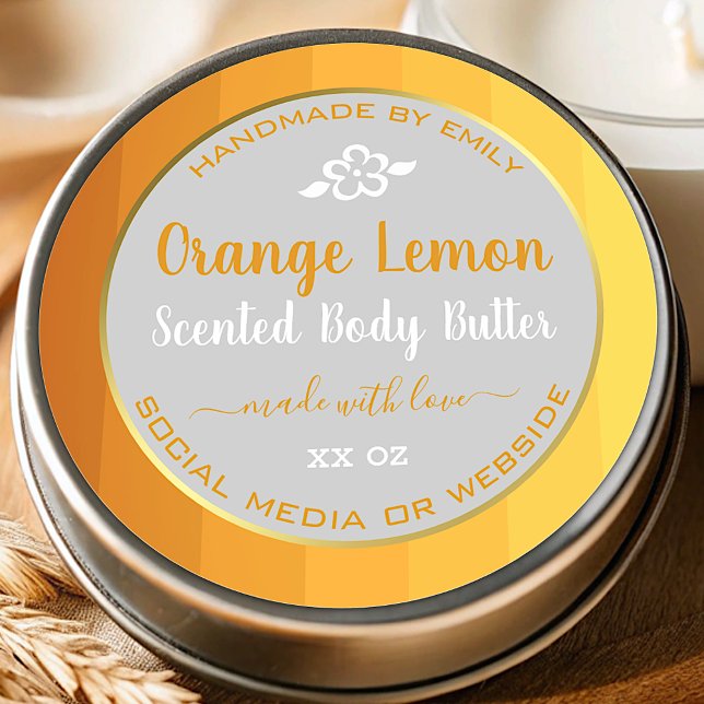 Professional Product Packaging Labels Orange Grey (Creator Uploaded)