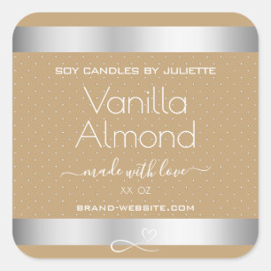 Professional Product Packaging Labels Silver Beige