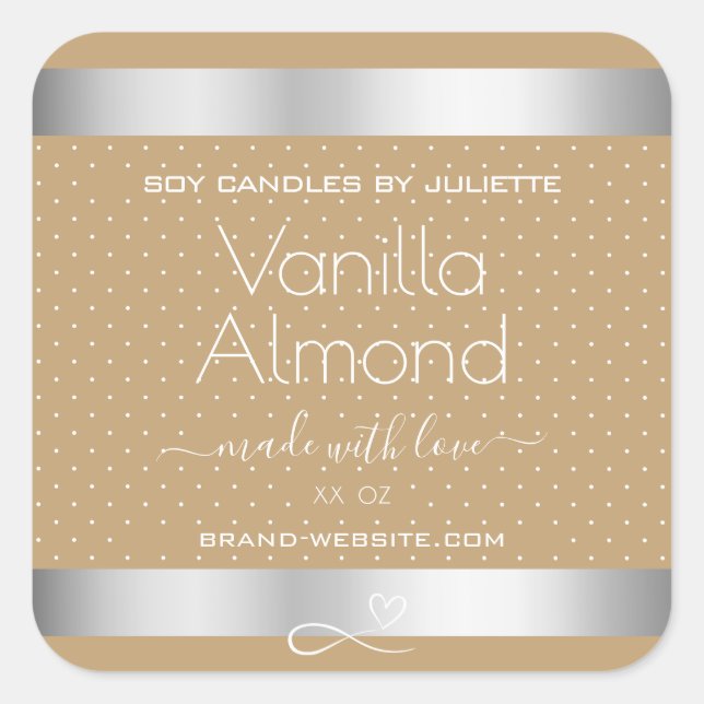 Professional Product Packaging Labels Silver Beige (Front)